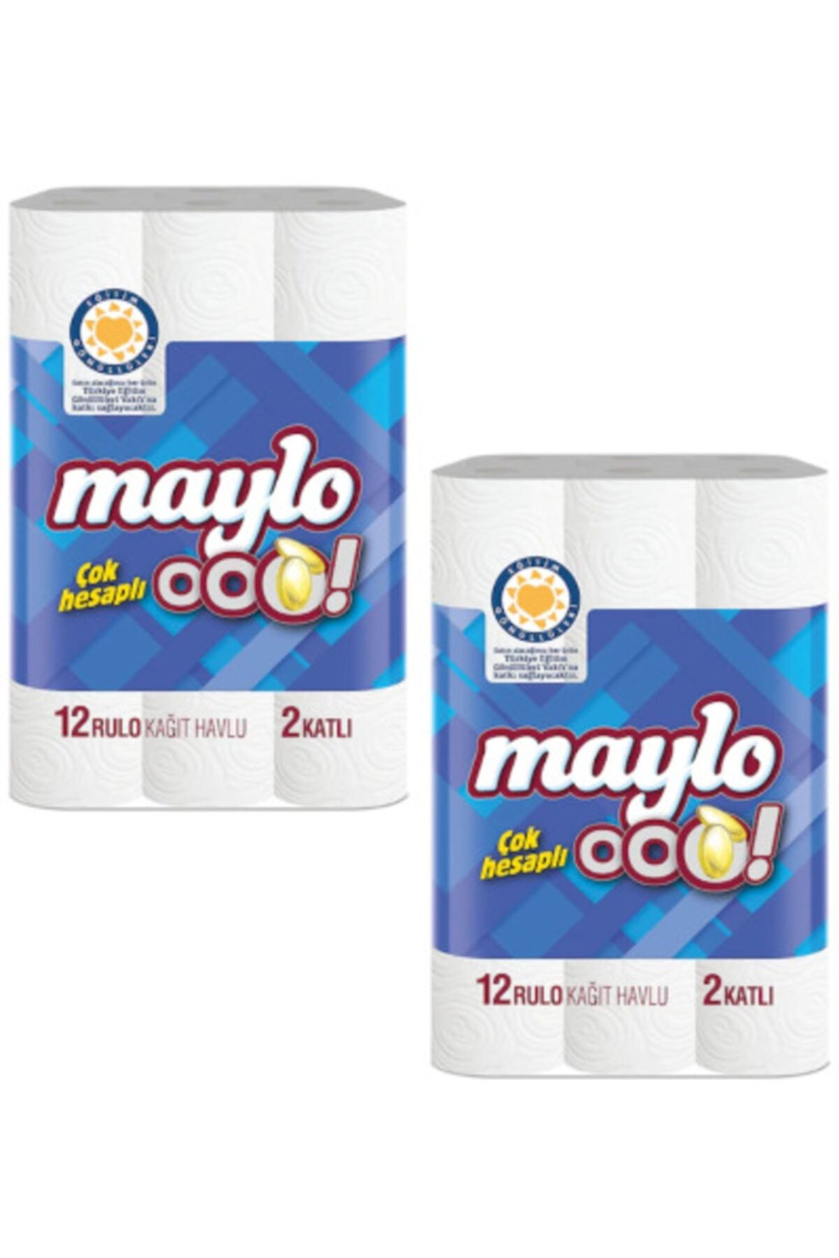 Maylo 2 Katlı Kağıt Havlu 12 Rulo X 2 Adet (kokusuz)