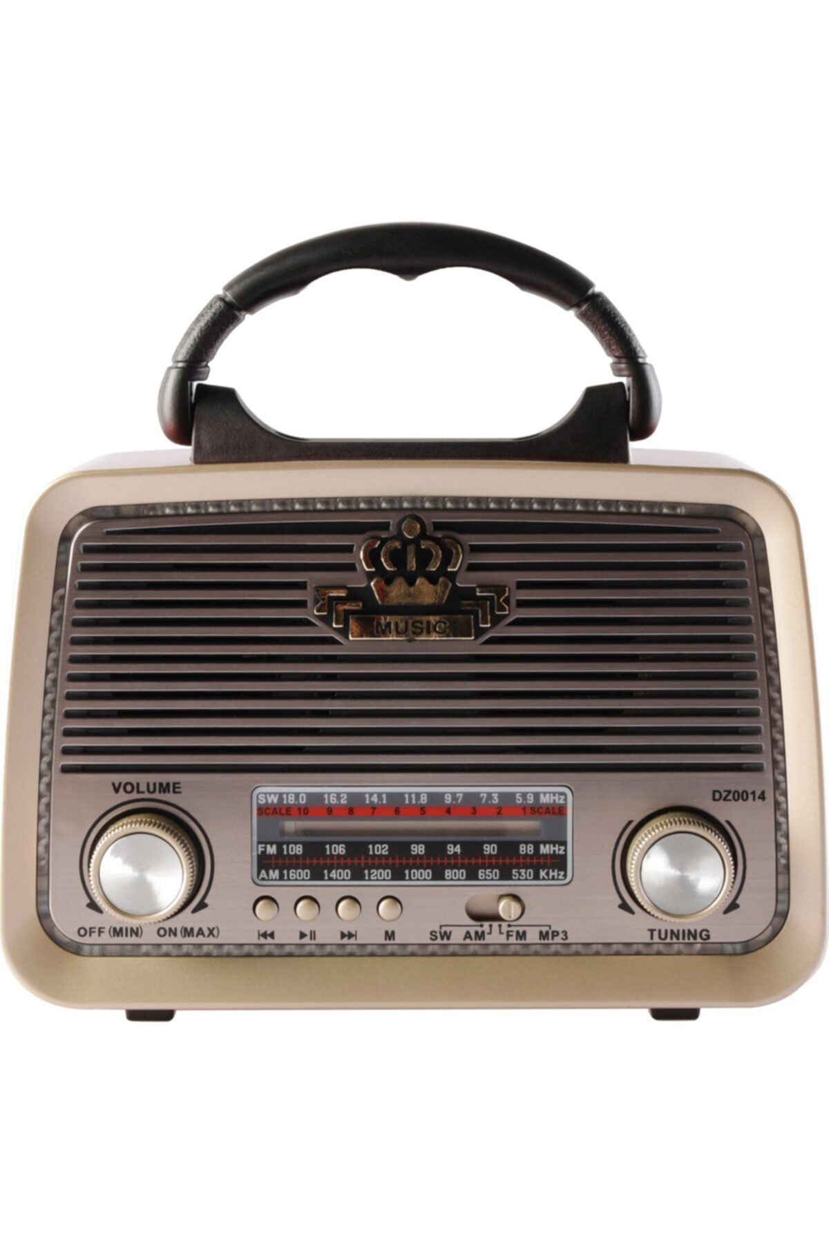 Emay Nostaljik Acoustic 0189 Retro Kablosuz Radyolu Bluetooth Kırmızı Hoparlör