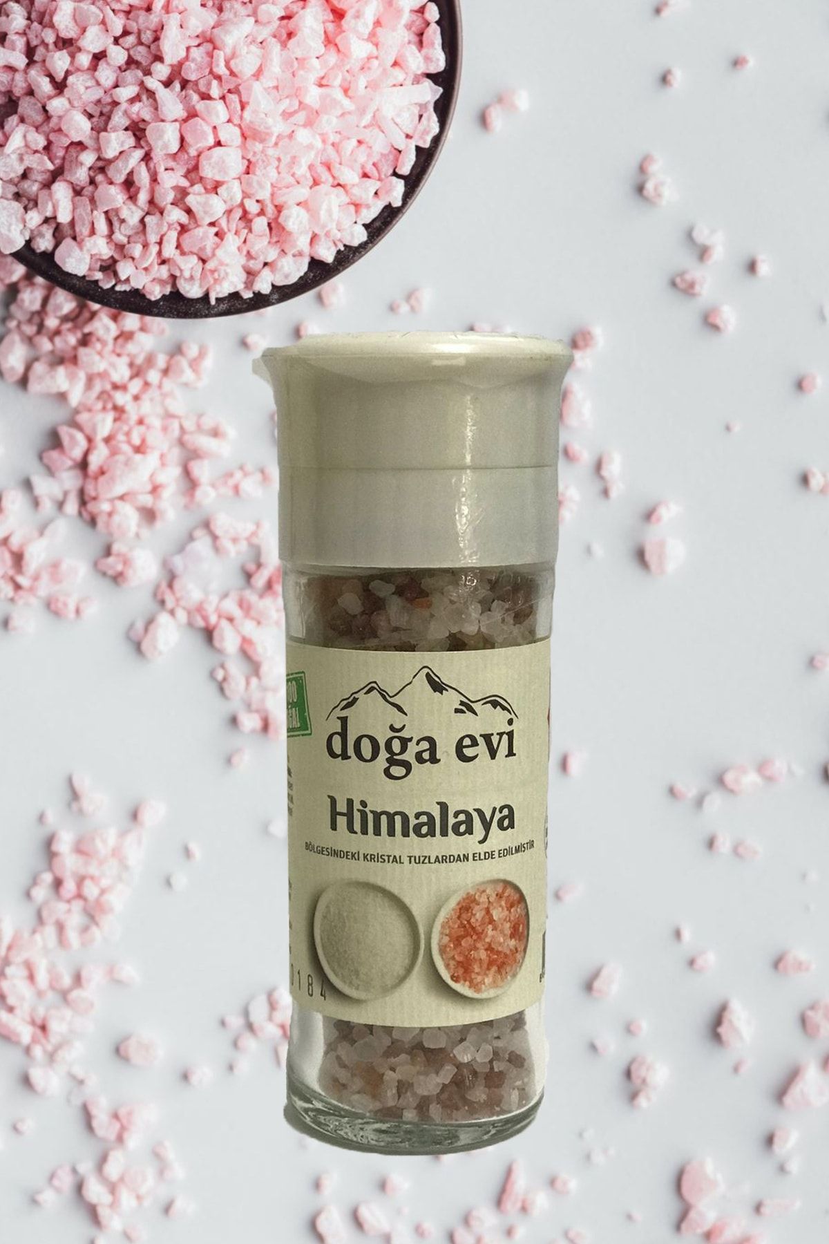 Doğa Evi %100 Doğal Himalaya Granür Kristal Kaya Tuzu 120gr Değirmen Seramik Öğütücü