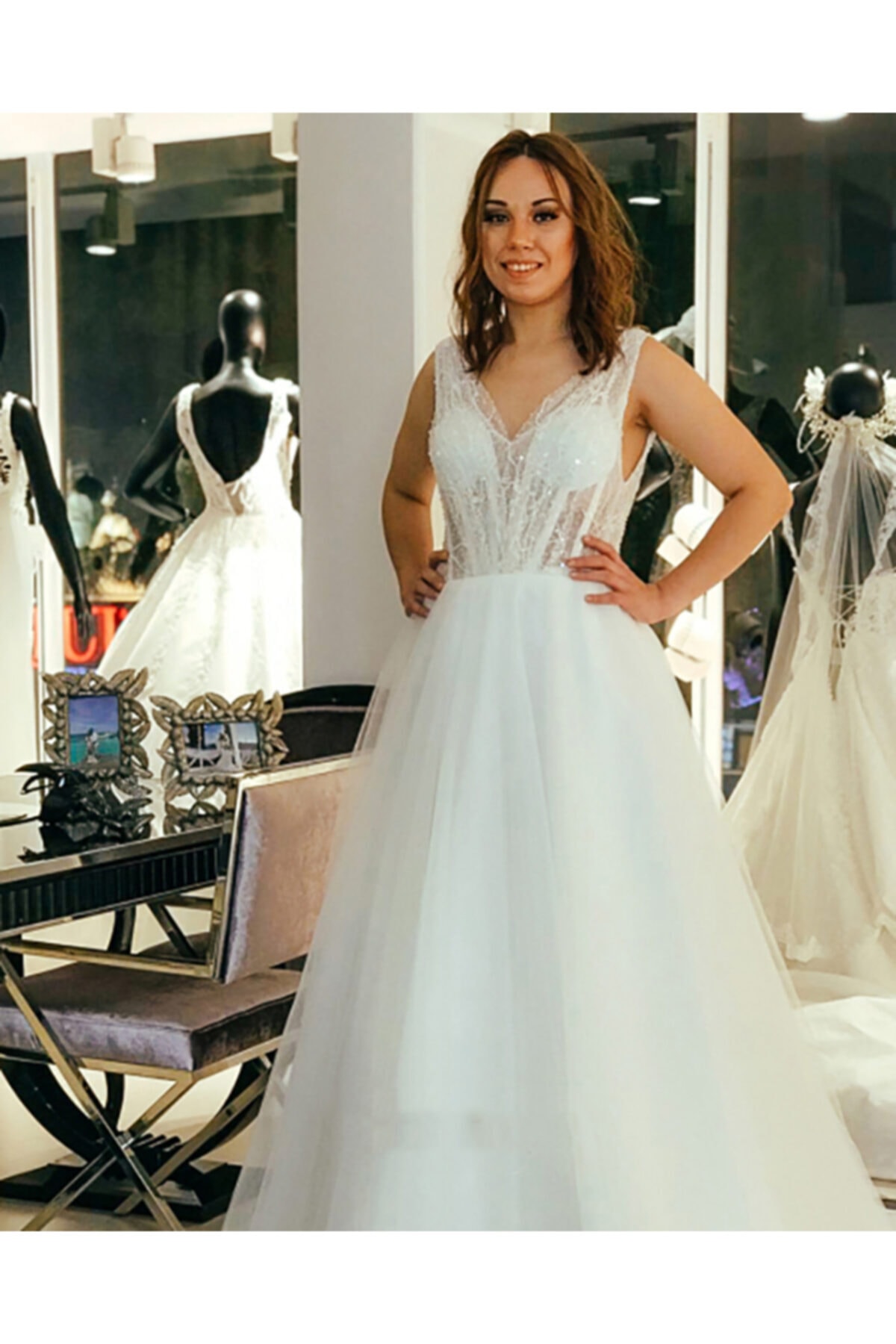 DERYA MODAEVİ Kadın Beyaz Prenses Model Gelinlik Dr202119