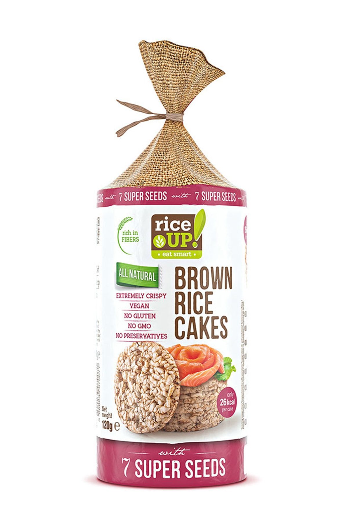 Rice Up Brown Rice Cakes Super Seeds 120 Gr