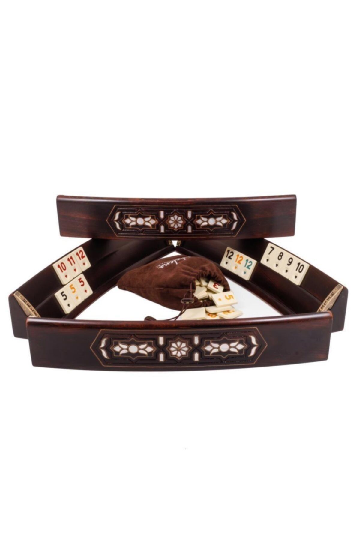Helena Wood Art Sedef Kakmalı Plus Oval Oymalı Okey