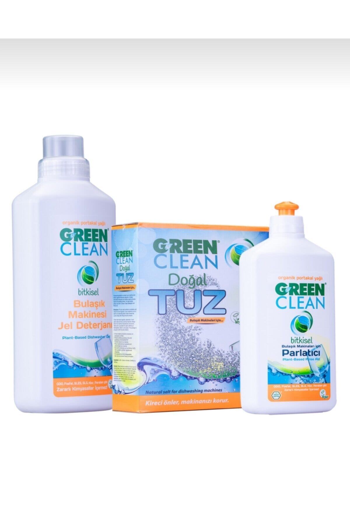 Green Clean Bulaşık Jel Deterjan 1000 ml + Bulaşık Makine Parlatıcı 500 ml + Bul Mak Tuz 1,5 kg