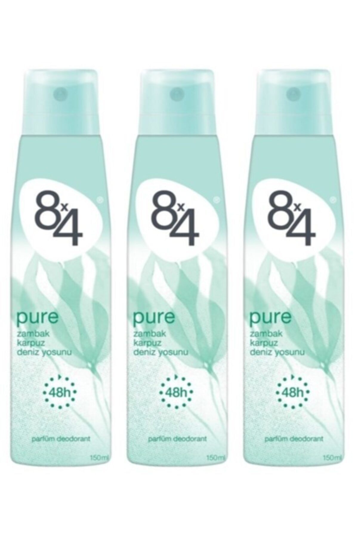 8x4 Kadın Pure Deodorant 150 ml X3