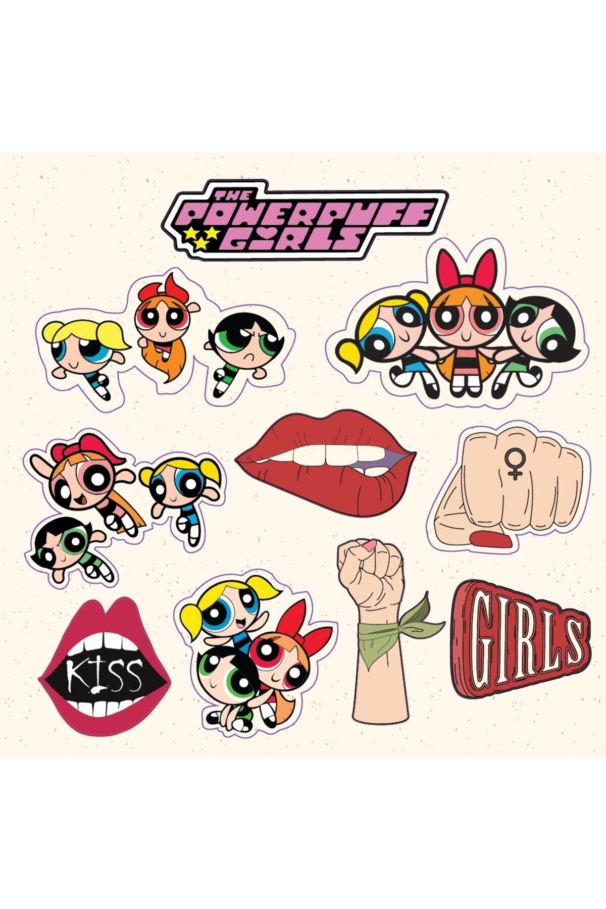 Paytak Moda Powerpuff Girls Tasarımlı A5 Stickers Çıkartma Pytkstk029