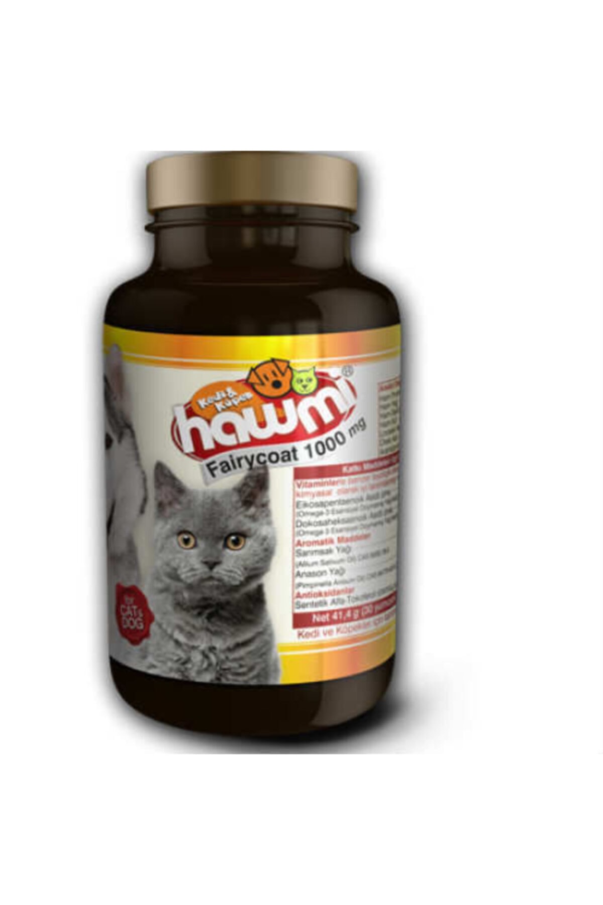 Hawmi Fairycoat 1000 Mg Kedi Ve Köpekler Için Tüy Deri Geliştirici Yağ Karışımı