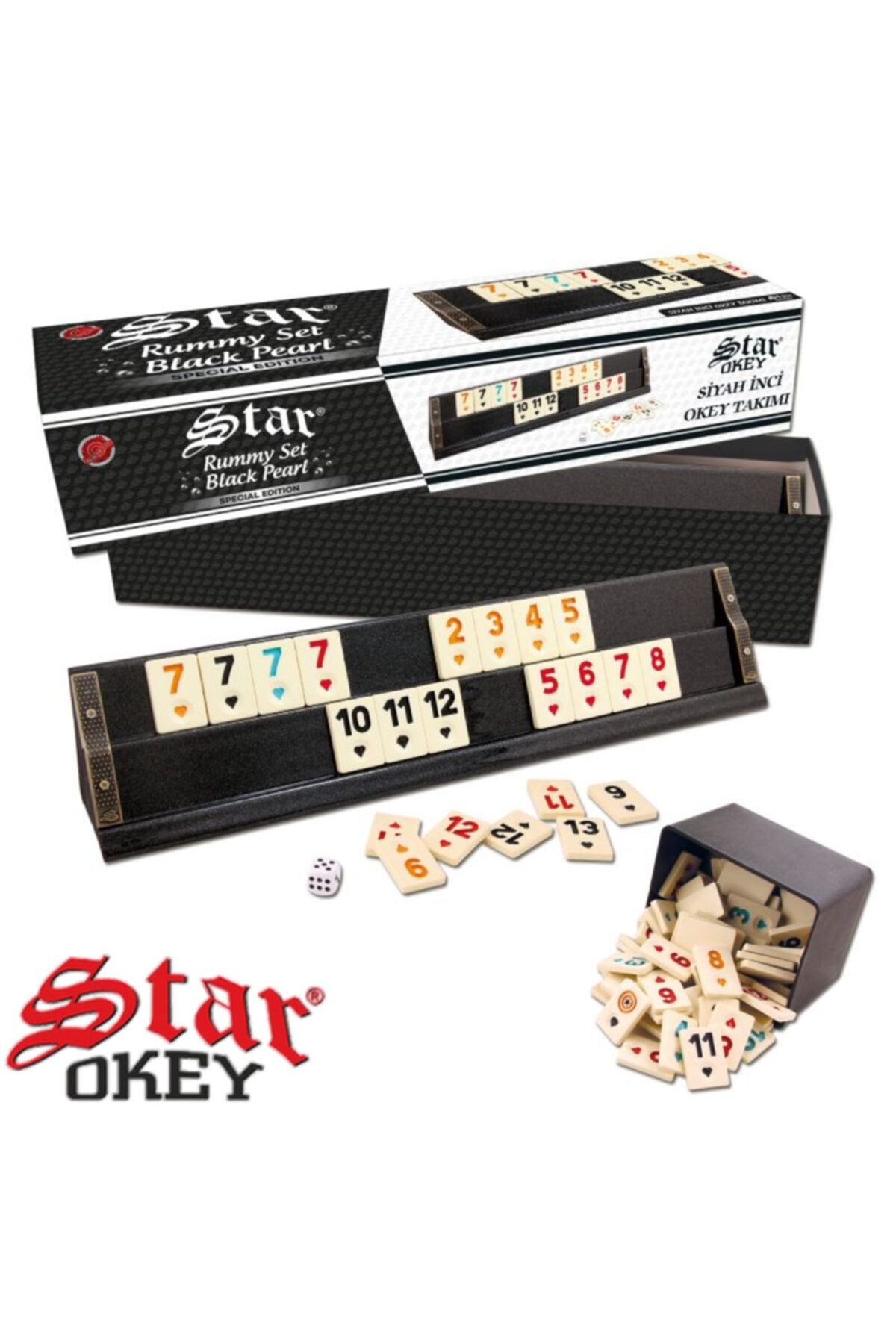 Star Okey Star Siyah Inci Ahşap Okey Takımı Special Edition Parlak Siyah Özel Seri 1. Kalite Okey Takımı