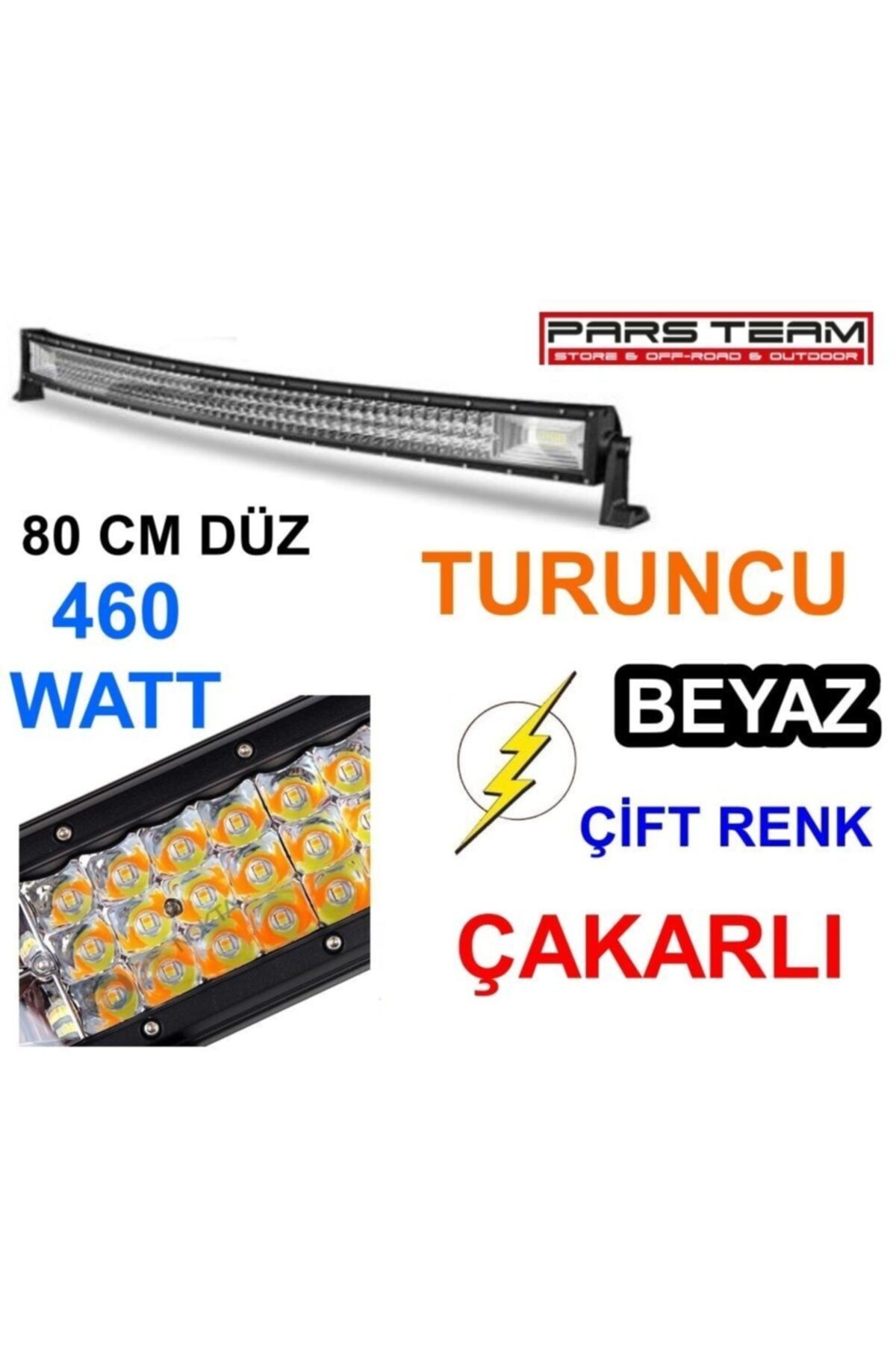pars duz turuncu beyaz led bar cakarli cift renk 460w 80cm fiyati yorumlari trendyol