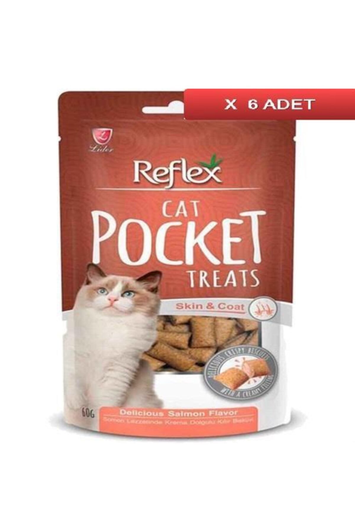 Reflex Cat Pocket Somon Balıklı Kedi Ödülü 60 Gr (6 Adet)