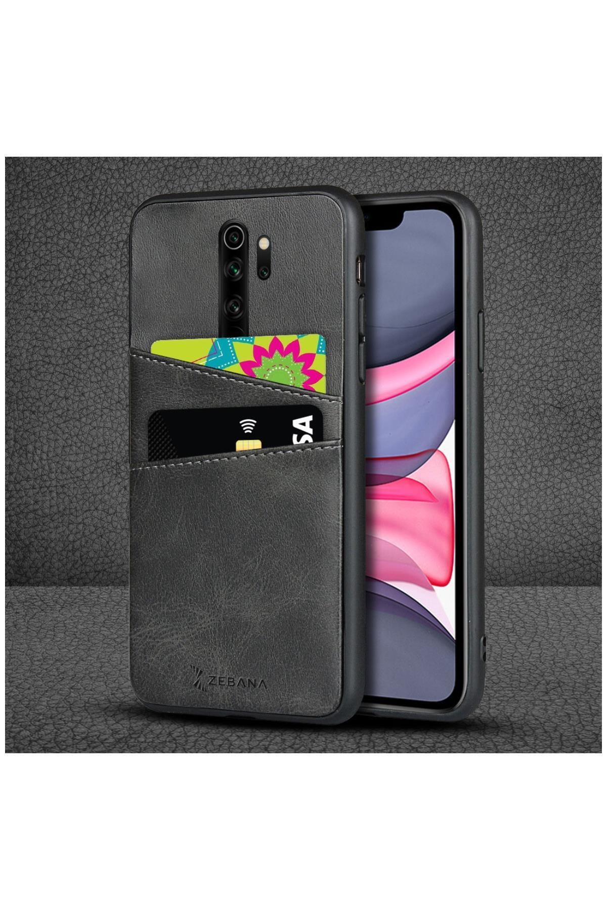 Dara Aksesuar Xiaomi Redmi Note 8 Pro Kılıf Zebana Swank Cepli Kılıf Siyah