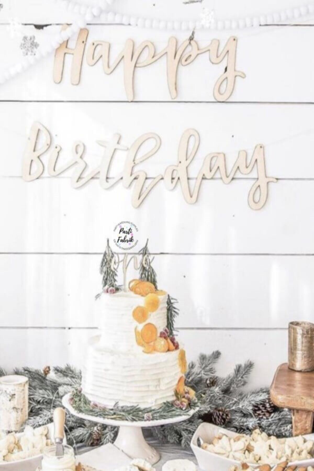Partifabrik Happy Birthday Ahşap Banner