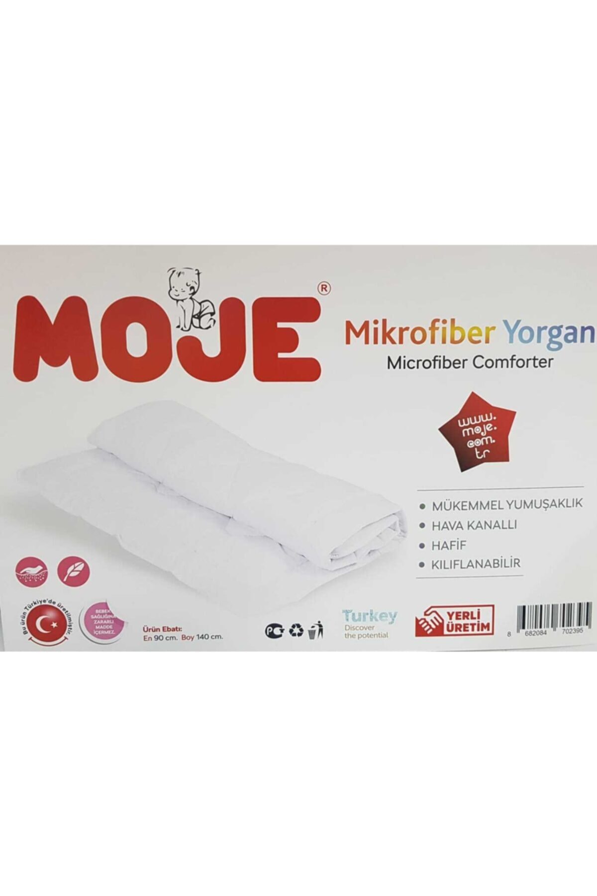 Moje Beyaz Mikrofiber Bebek Yorganı  90x140 cm