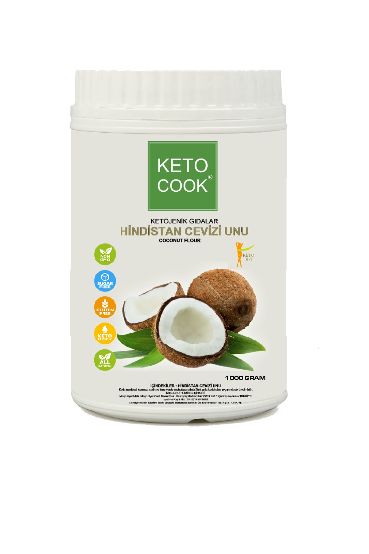 KetoCook Ketojenik Glutensiz Hindistan Cevizi Unu 1000 Gram