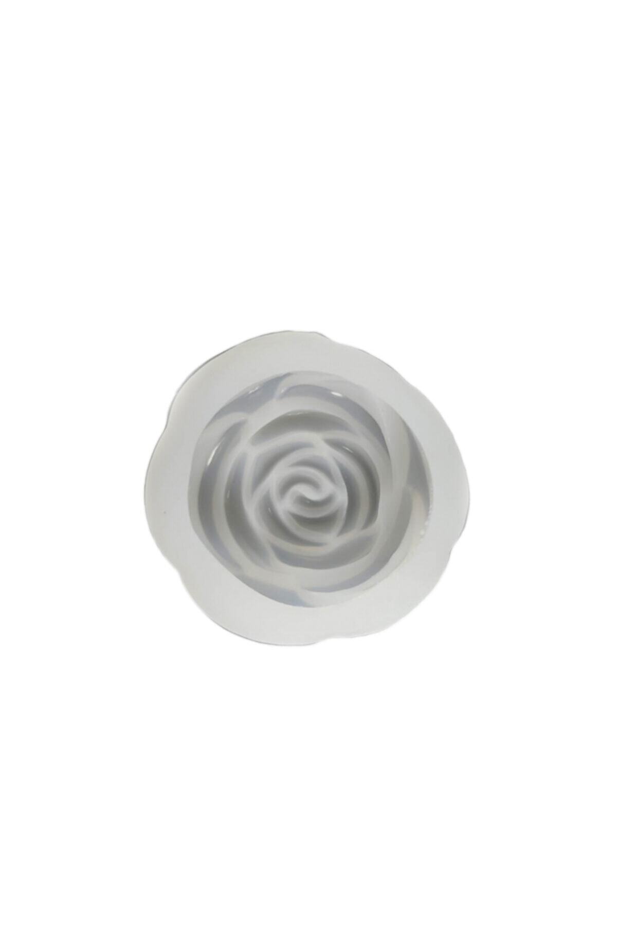 TT Tahtakale Toptancıları Epoksi Silikon Kalıp Yuvarlak Gül Desenli 6 Cm E39