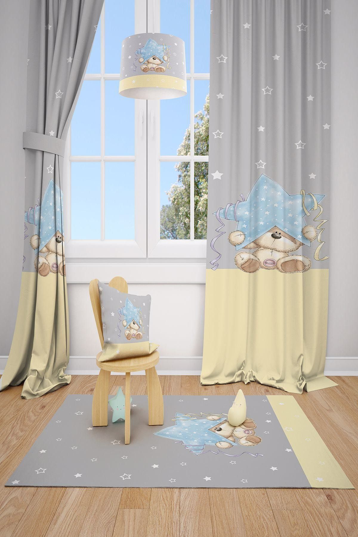 Talia Home Çocuk Ve Bebek Odası Fon Perdesi 2 Kanat