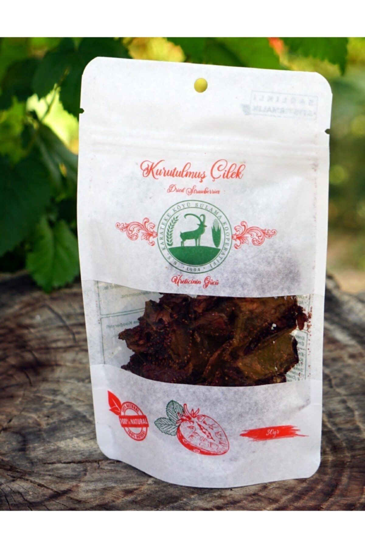 Karateke Çilek Cipsi Dilimleri 30 Gr Kurutulmuş