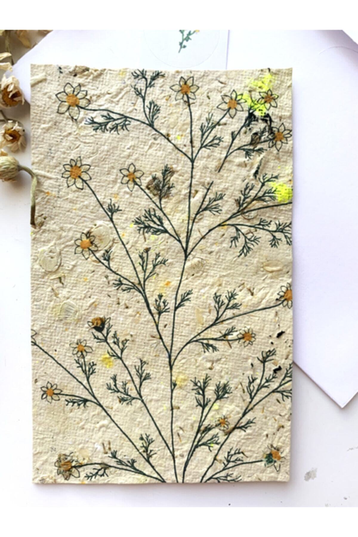 kemahlı design Papatya Kokulu Kartpostal - Handmade