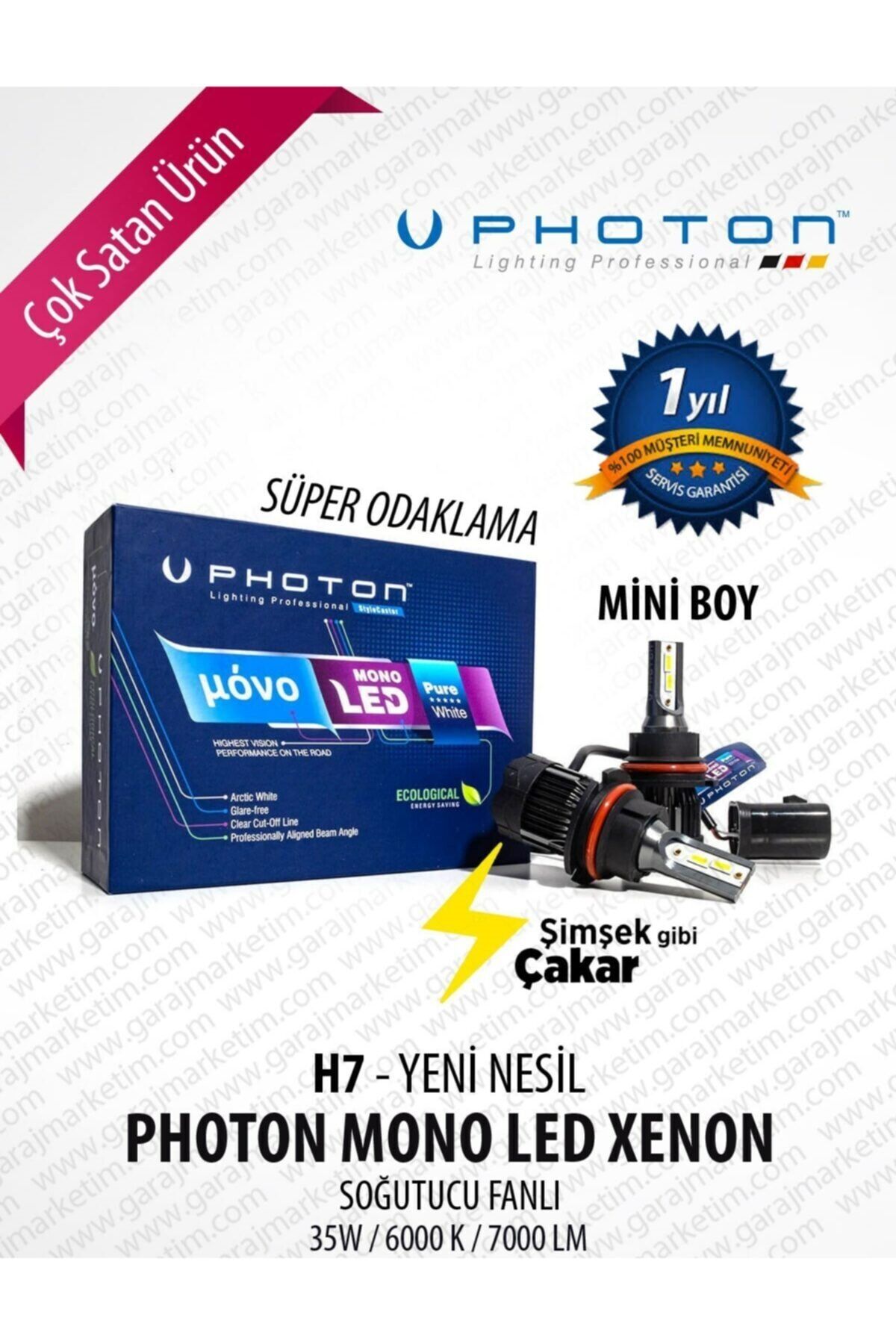 photon mono h7 led xenon fiat linea kisa far fiyati yorumlari trendyol