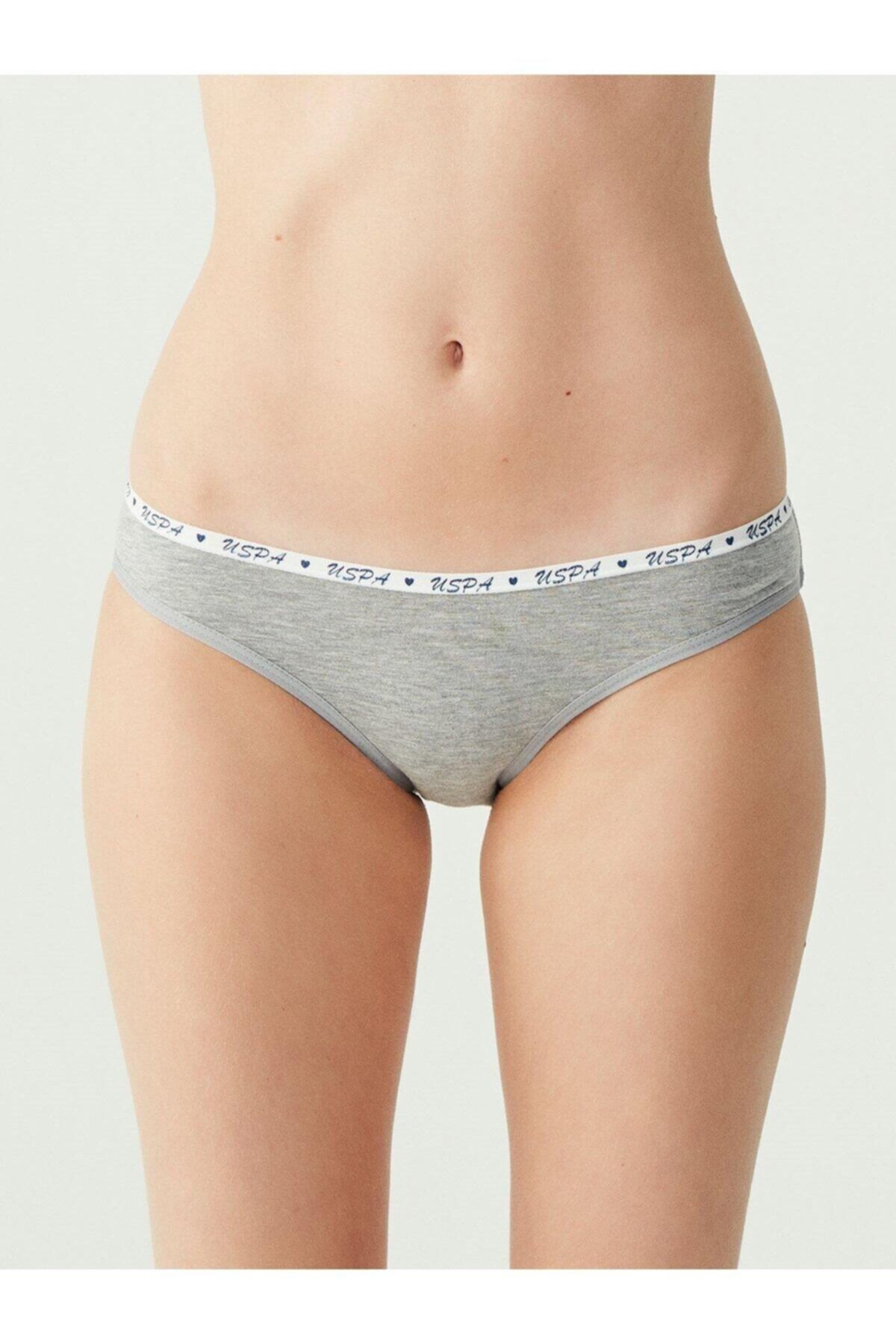 U.S. Polo Assn. Kadın Gri 3 Lü Slip 66209