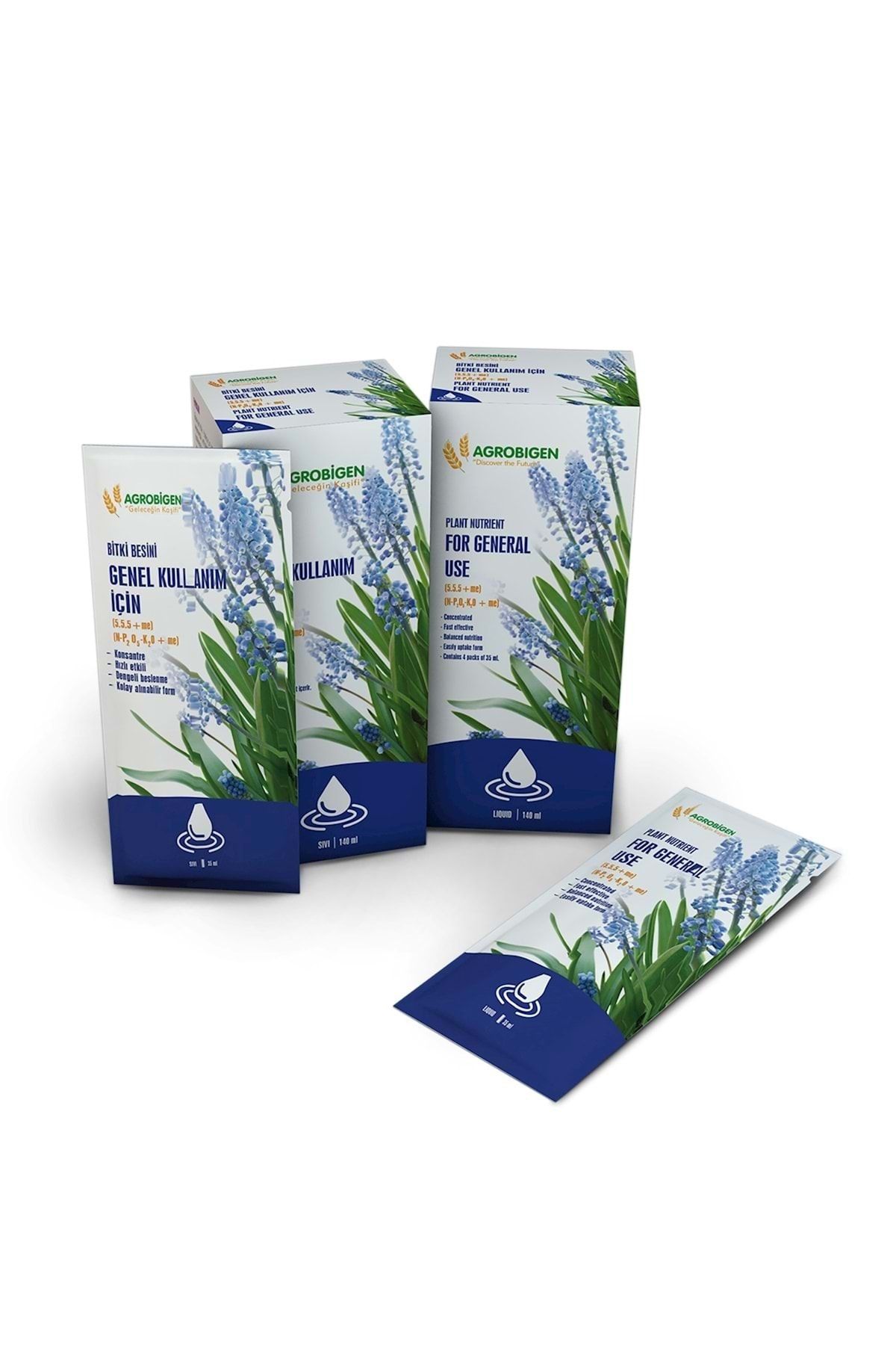 AGROBİGEN Genel Kullanım İçin Bitki Besini Sıvı 35 ml x 4 Adet