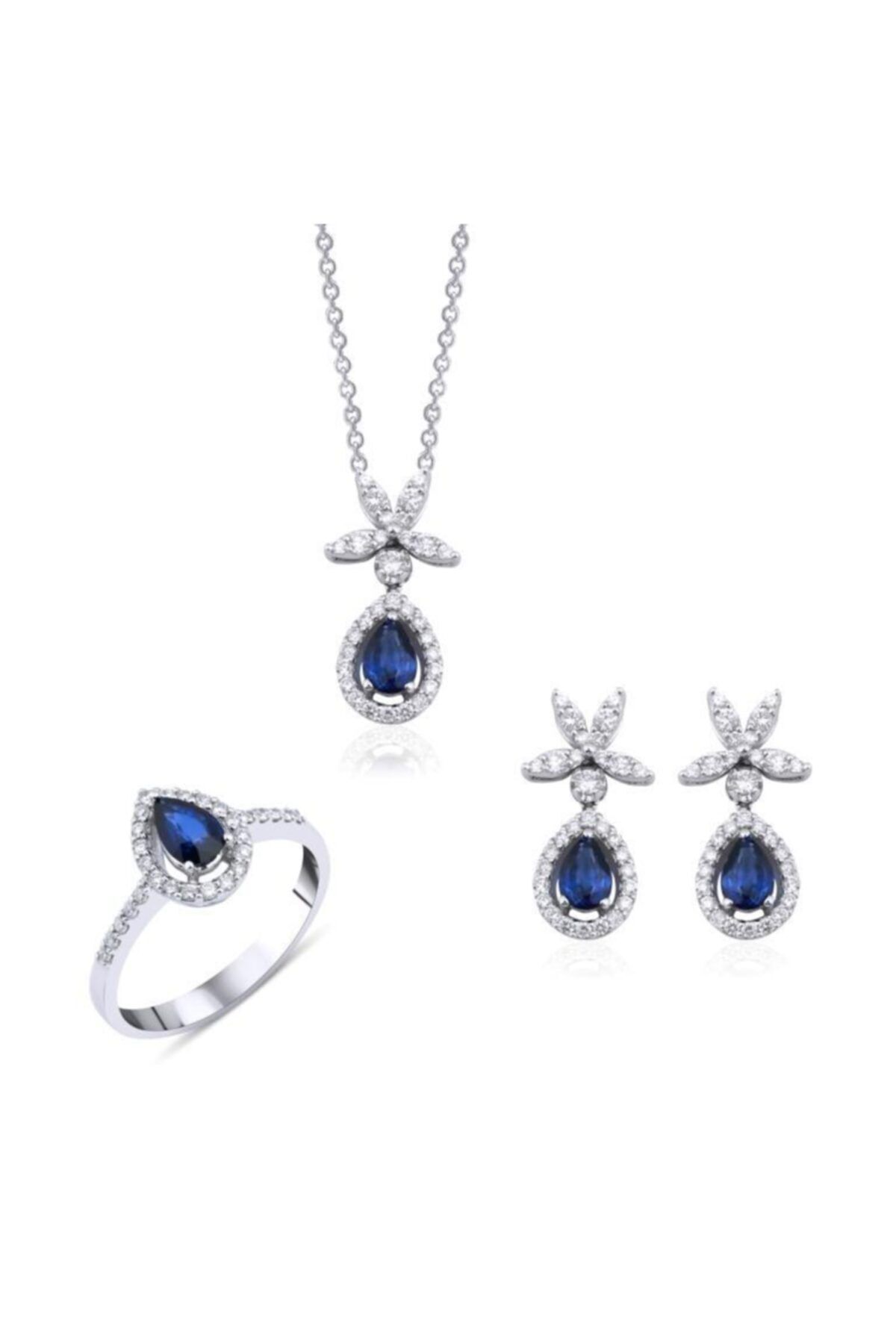 Bydiamond Pırlanta Ve Safir Renkli Takım Set 3,24 Ct. F Sı