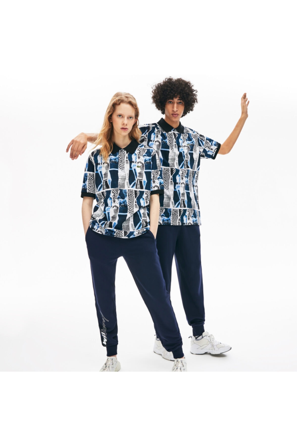 Lacoste Unisex Lacivert Regular Fit Desenli Renkli Polo L!ve