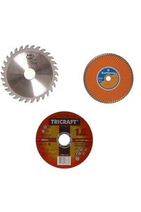 3 Lü 115mm Turbo Mermer Fayans, ,ahşap,metal Kesme Disk Seti Image 0