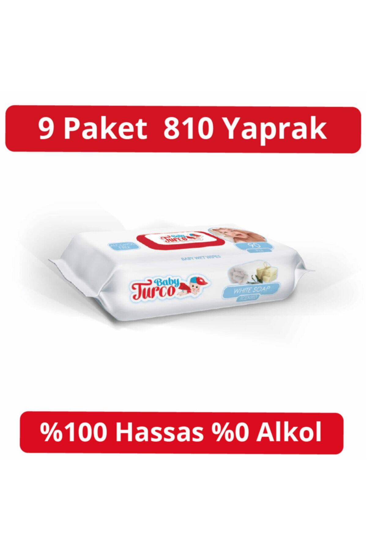 Baby Turco Beyaz Sabun Kokulu Islak Havlu 90 Lı (9*90) 810 Yaprak