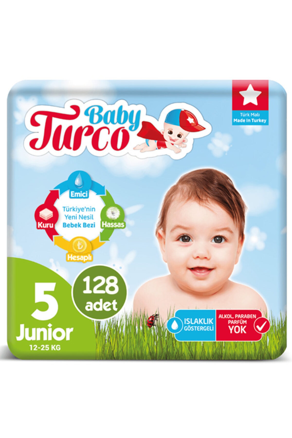baby turco bebek bezi 5 numara junior 12 25 kg 32 4 128 adet fiyati yorumlari trendyol