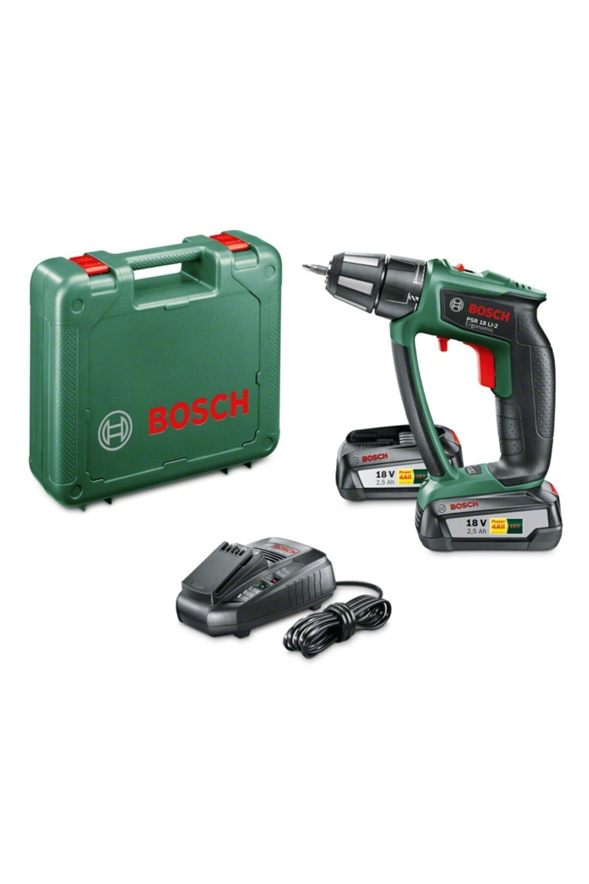 Bosch Psr 18 Lı-2 Ergo 2,5 Ah Akülü Vidalama Makinesi (çift Akü)