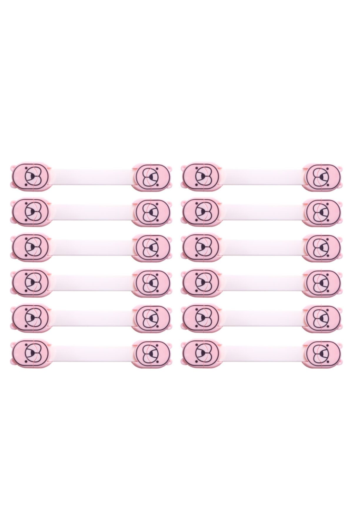 FAMILY Co. Famıly Bebek Çocuk Pembe Güvenlik Dolap ve Çekmece Kilidi 12 Adet