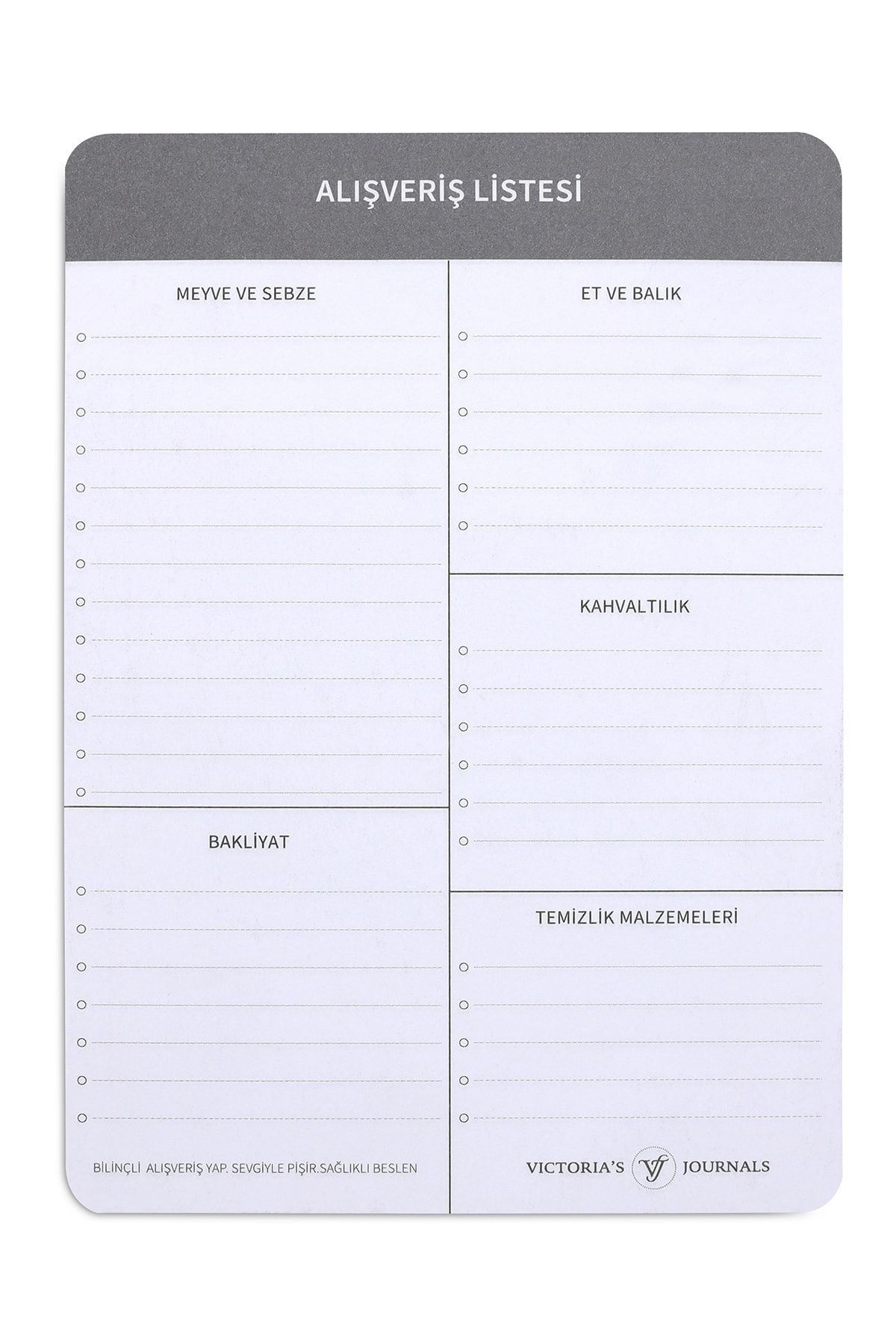 Victoria's Journals Alışveriş Listesi