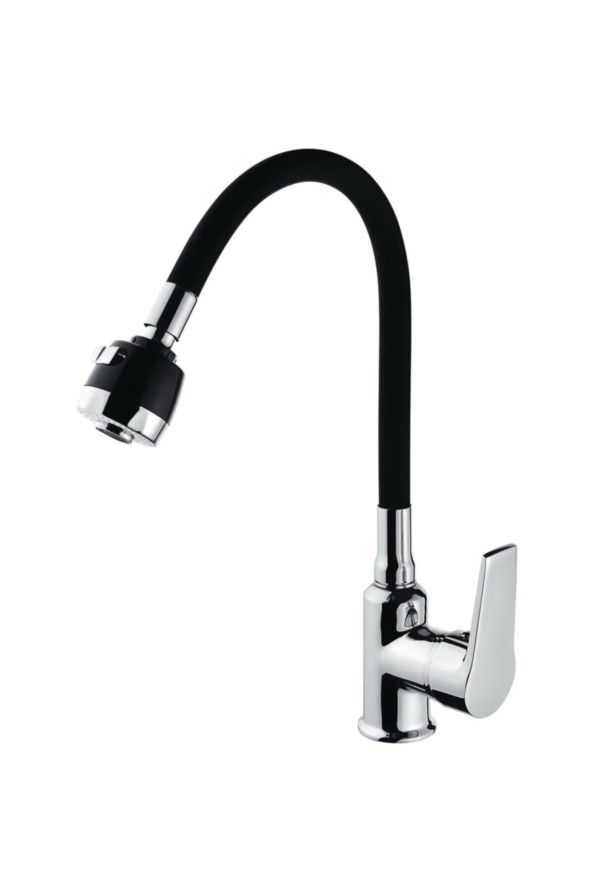 xolo Modern Fonksiyonlu Siyah Mutfak Evye Bataryası Aç Kapa Sıcak Su Mix Eviye Bataryası