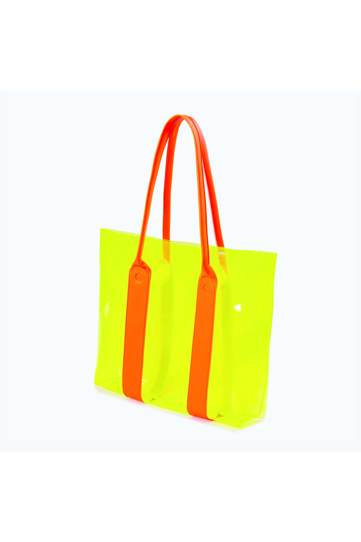 Funny Design Funbag 20 009 Suni Deri Saplı Şeffaf Neon Omuz Çantası