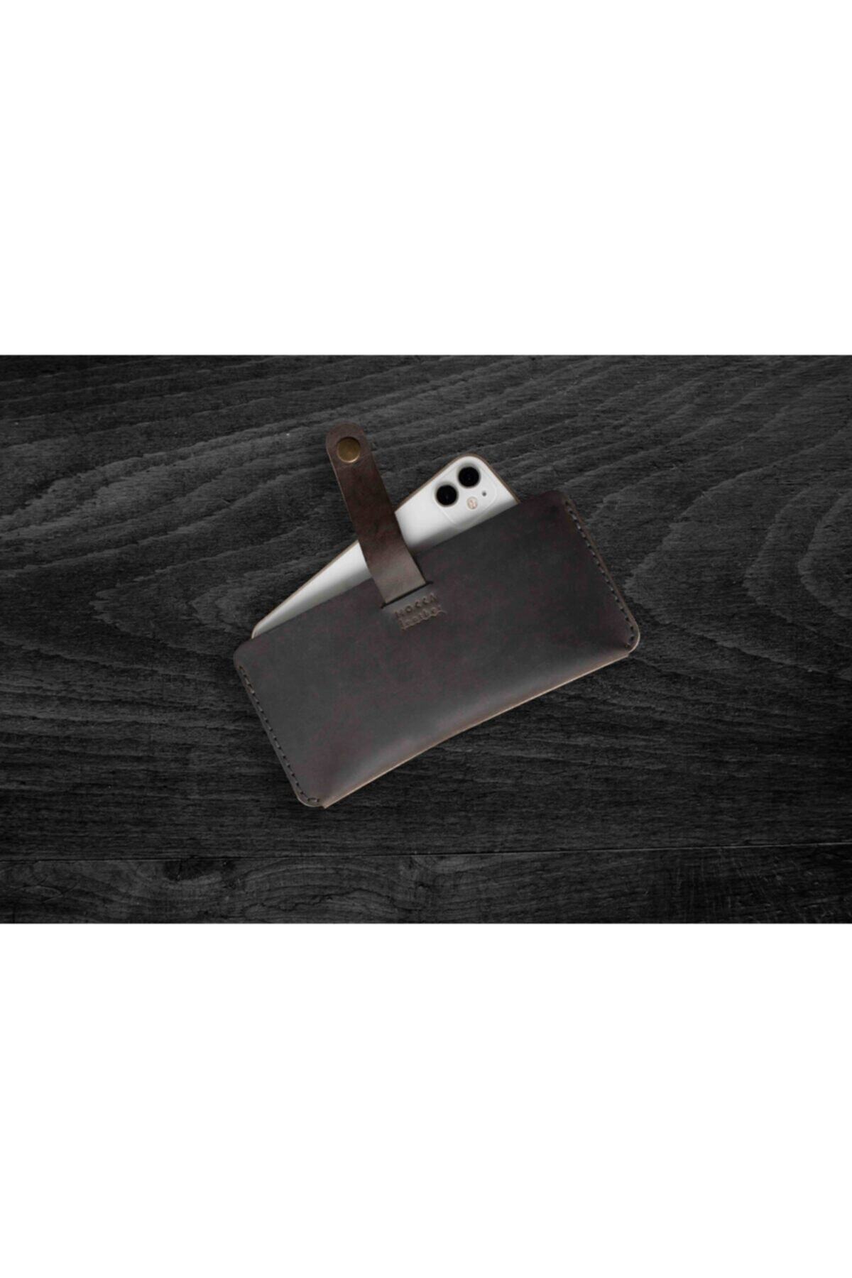 MOKKA LEATHER Telefon Kılıfı (çekme Kayışlı ) Crazy Deri Gri