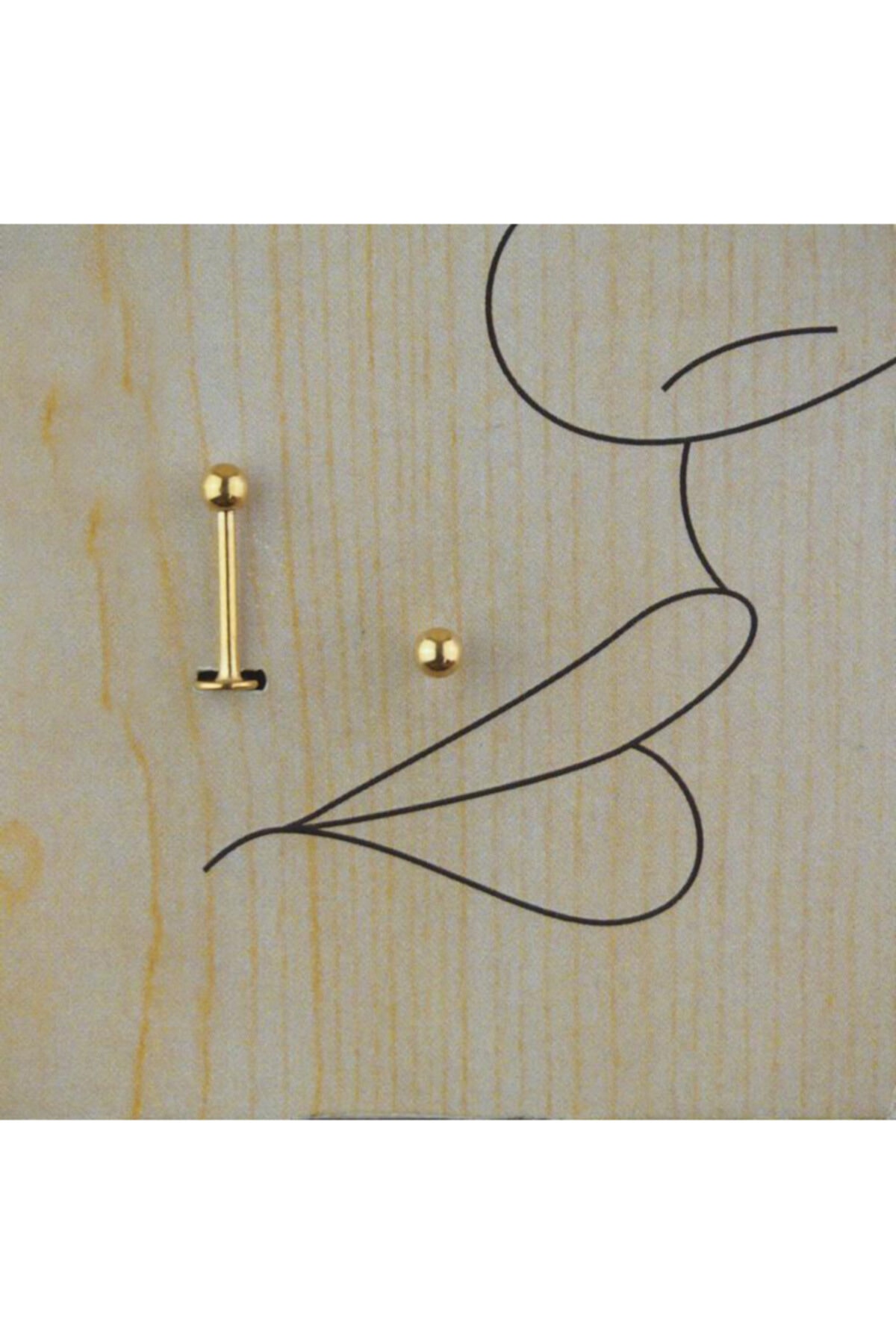familystore 10mm Gold Dudak Piercing (top:3mm)