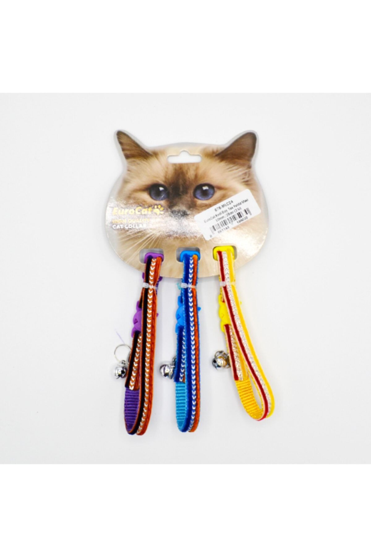 HİLALSHOP Eurocat Kedi Boy. Tas.yaldız Mavi 10mm28cm (3 Lü)