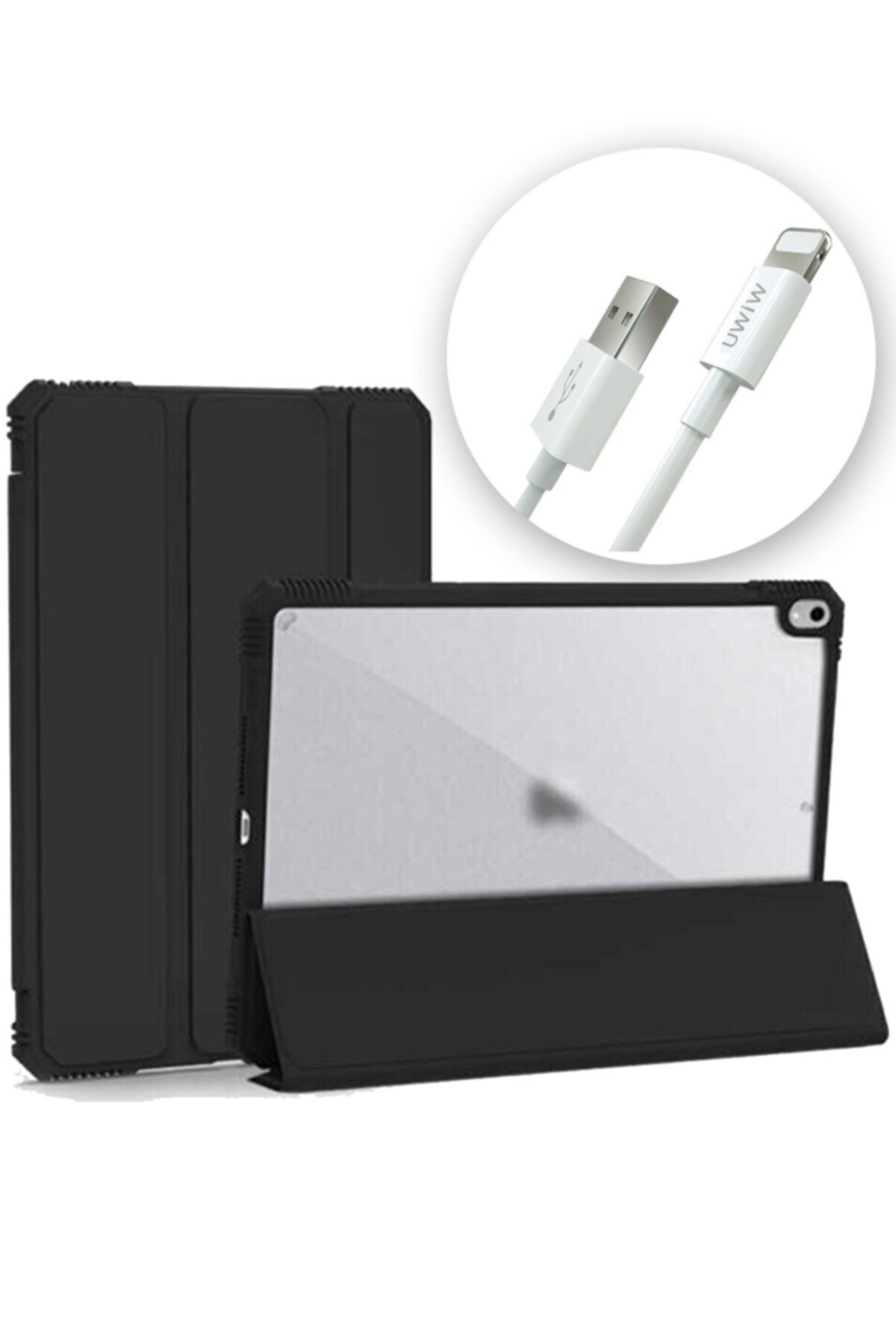 MİRAKSESUAR Ipad Air 4 Kılıf 2020 10.9 Inch Alpha Tablet Case + Wiwu Data Şarj Kablo Kamera Tam Uyumlu