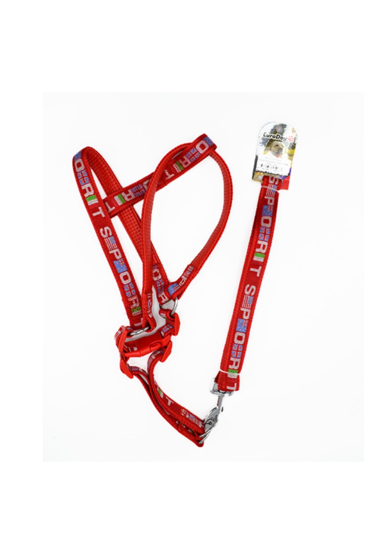 HİLALSHOP Eurodog Köpek Uzatma + Göğüs Tasması Kırmızı 120cm