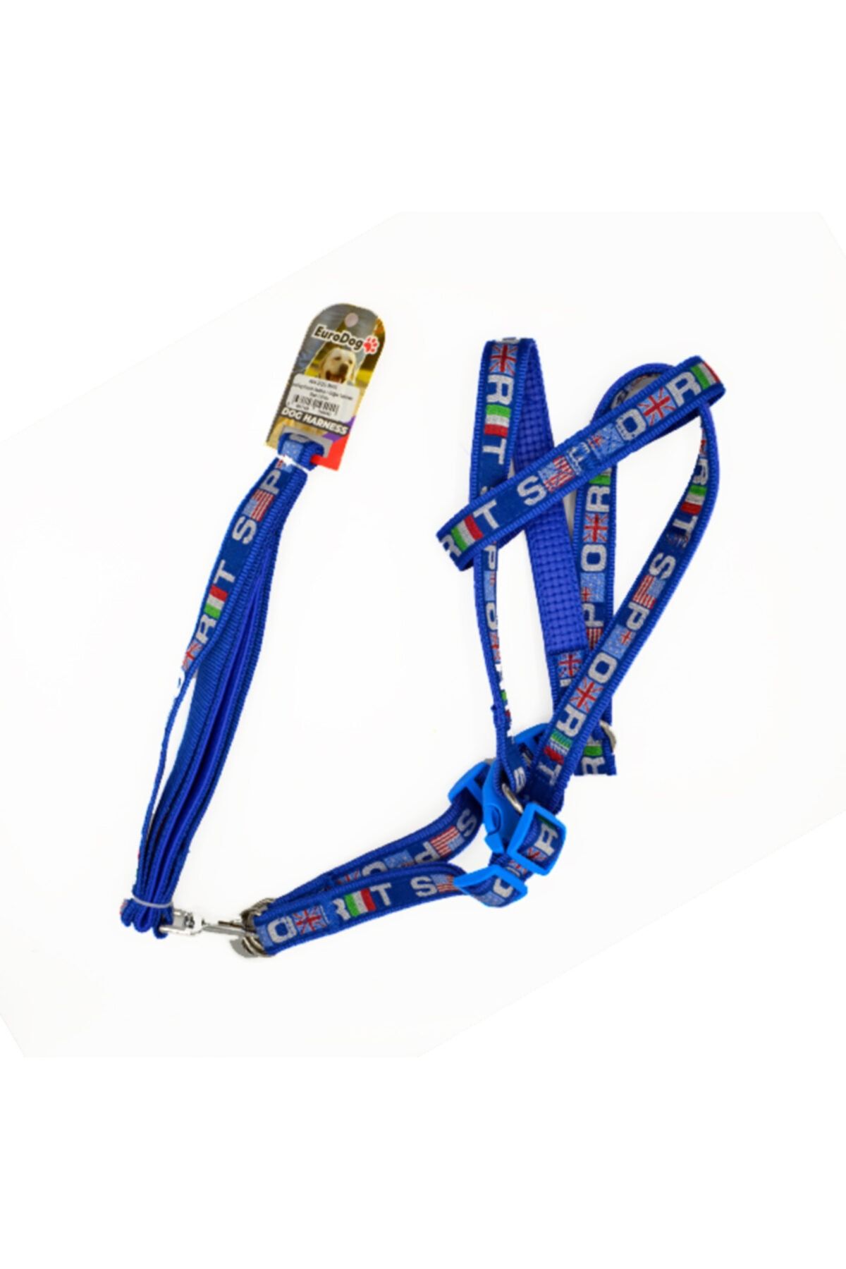 HİLALSHOP Eurodog Köpek Uzatma + Göğüs Tasması Mavi 120cm