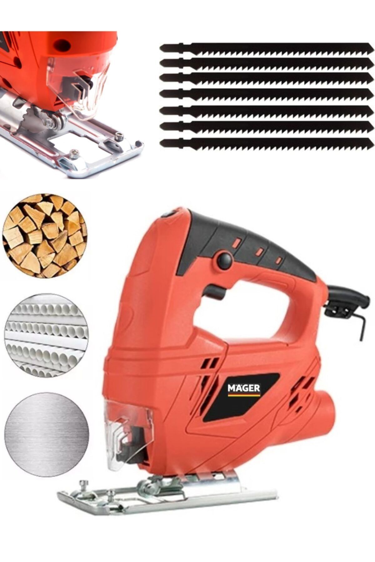 Mager 3000 Rpm Devir Ayarlı Dekupaj Testere Makinesi 7 Adet Bıçak Hediyeli
