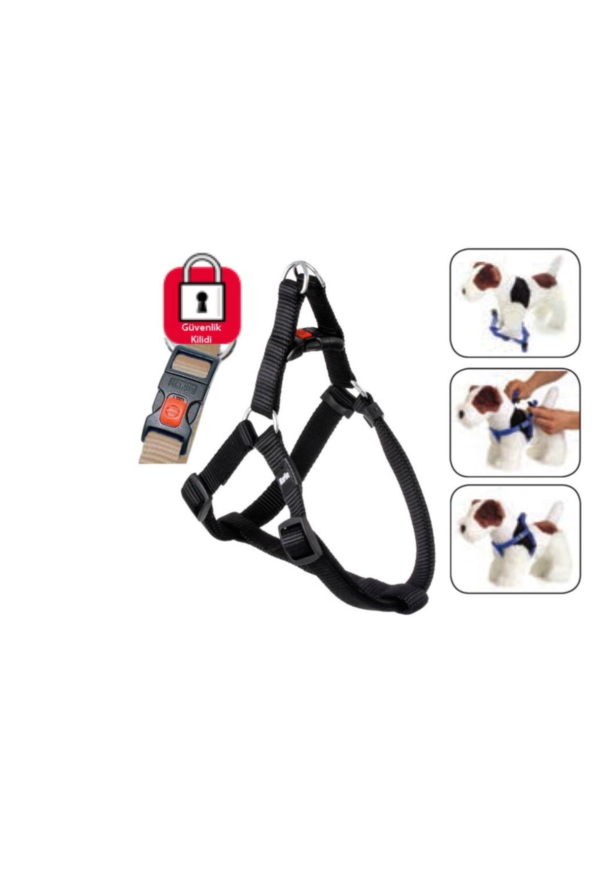 HİLALSHOP Karlıe Kilitli Göğüs Tasma L 60-90cm Siyah