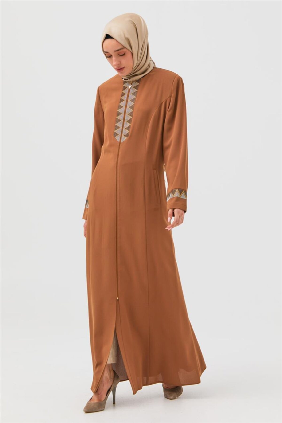 Vivencia Taş Detaylı Hardal Pardesü