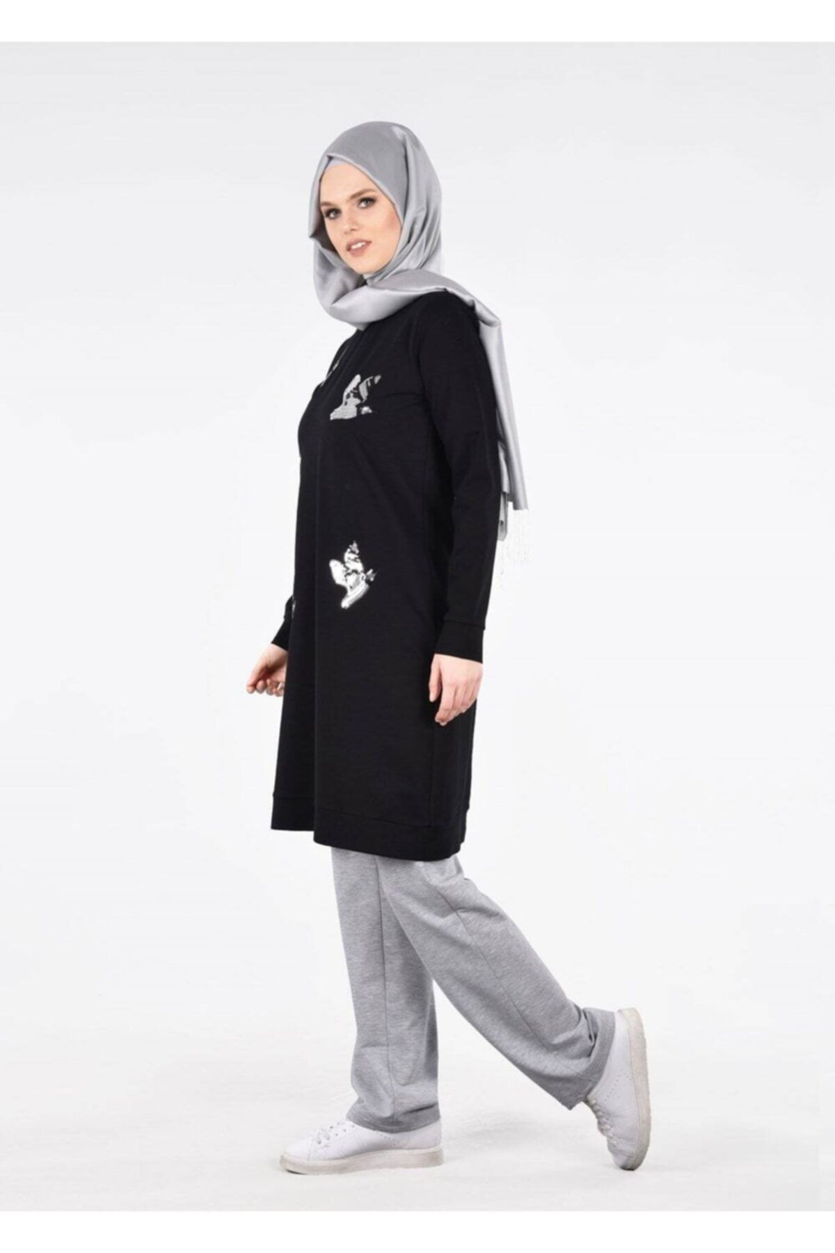 TRENDTESETTÜR T 2531 Kuş Payetli 256li Spor Tesettür Takım- Bwest