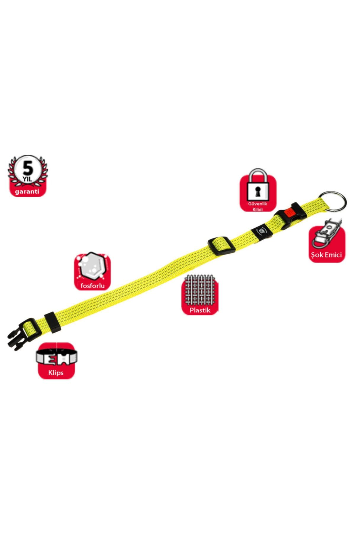 HİLALSHOP Karlıe Kilitli Boyun Tasma L 45-65 Cm Sarı