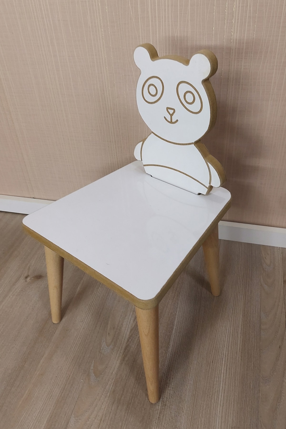 gerekbu Yaz Sil Yüzey - Panda Hayvan Temalı Montessori Çocuk Sandalyesi Tek Sandalye
