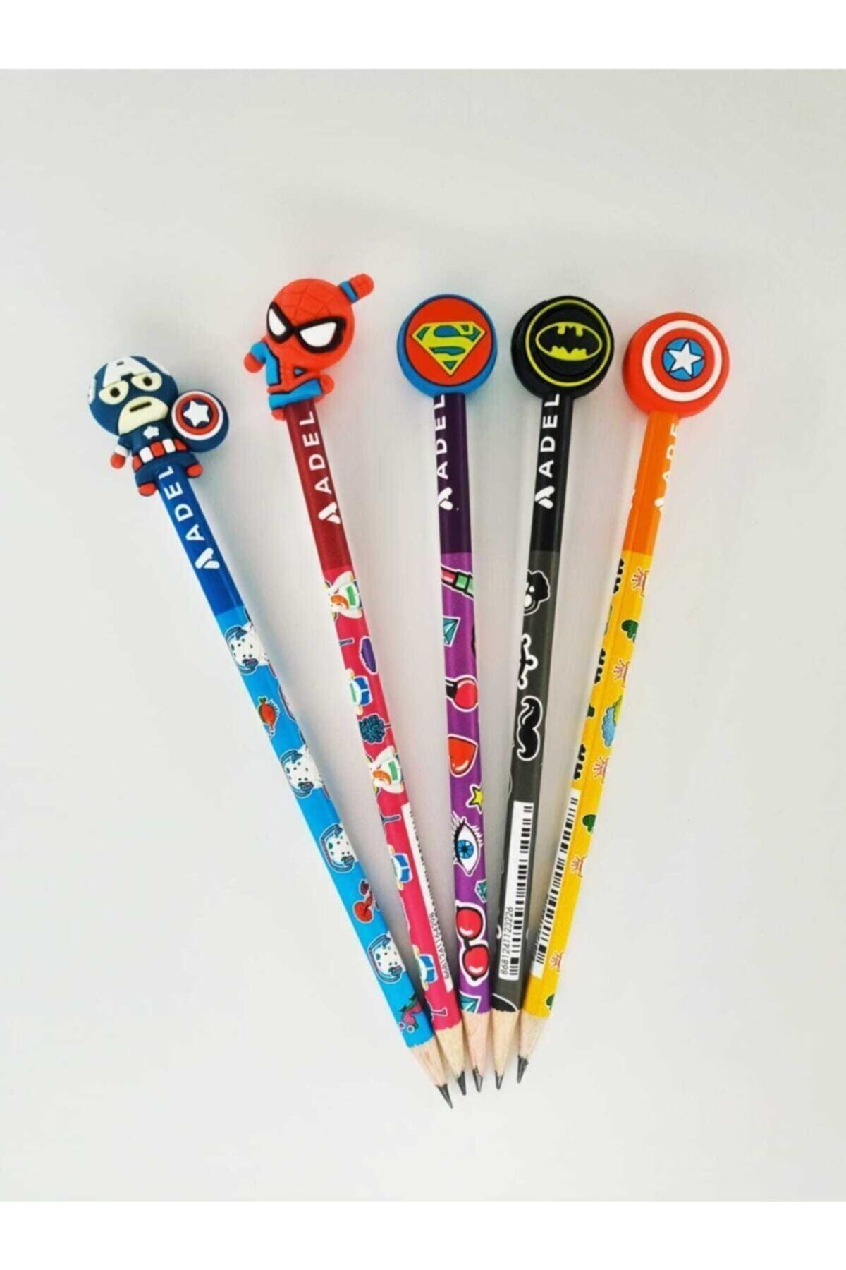 Ermap Spiderman Batman Superman Kaptan Amerika Başlıklı Kurşun Kalem Seti