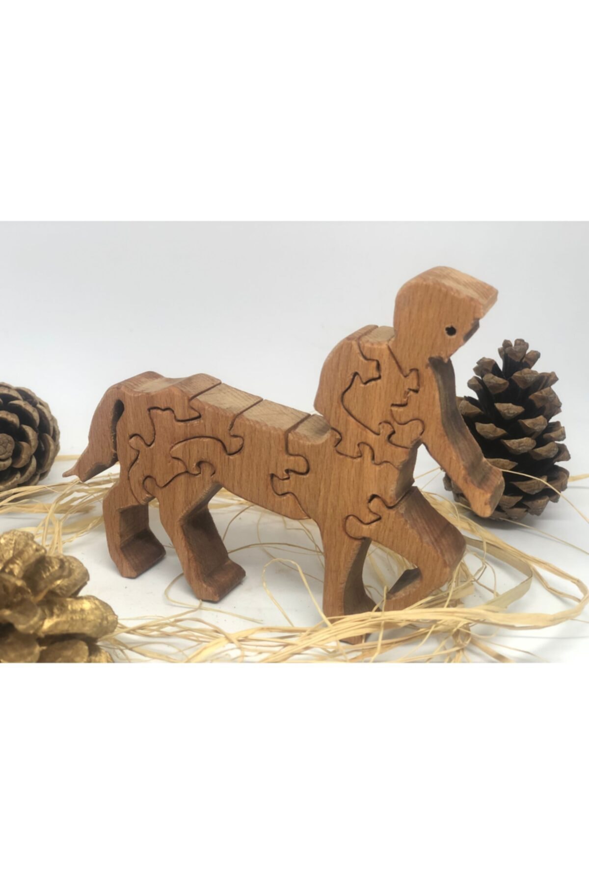 AŞIKTOYS Natural Eğitici At Adam Puzzle 15 Cm