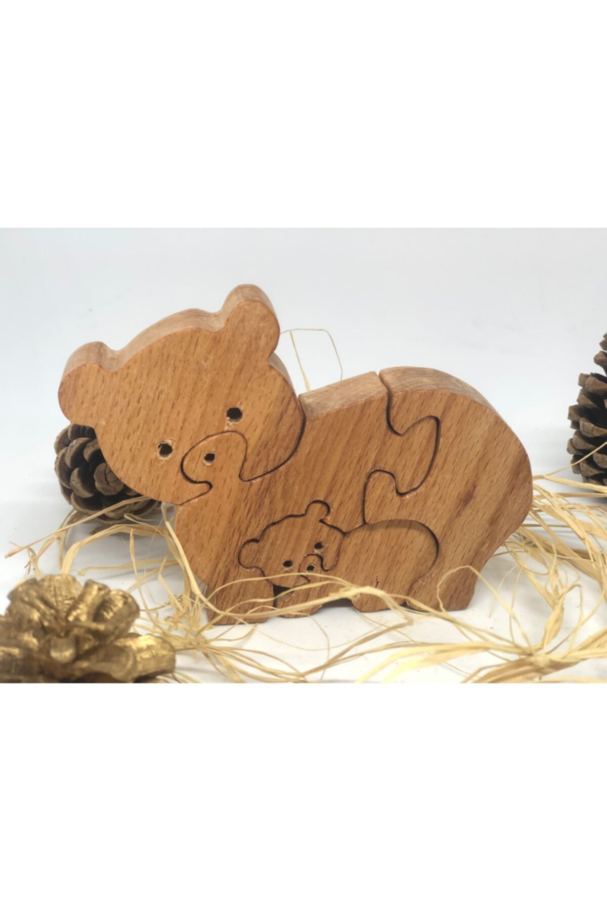 AŞIKTOYS Natural Eğitici Ayı Puzzle 15 Cm