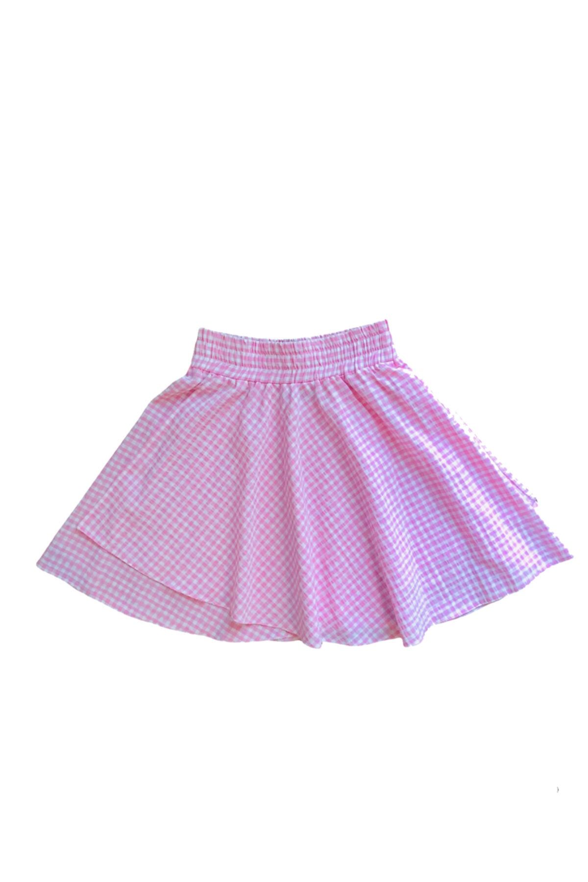 be4 co Pembe/beyaz Pötikareli Etek